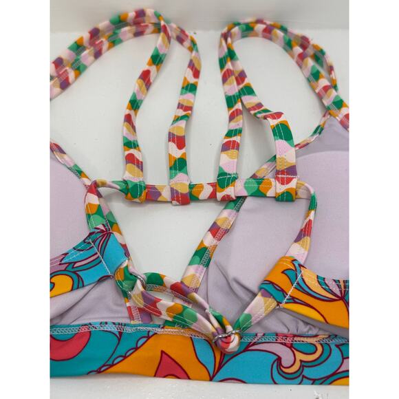 CUTE 🌸 Cupshe Retro Floral Strappy Bikini Set – Size Large - NEW - Picture 7 of 12